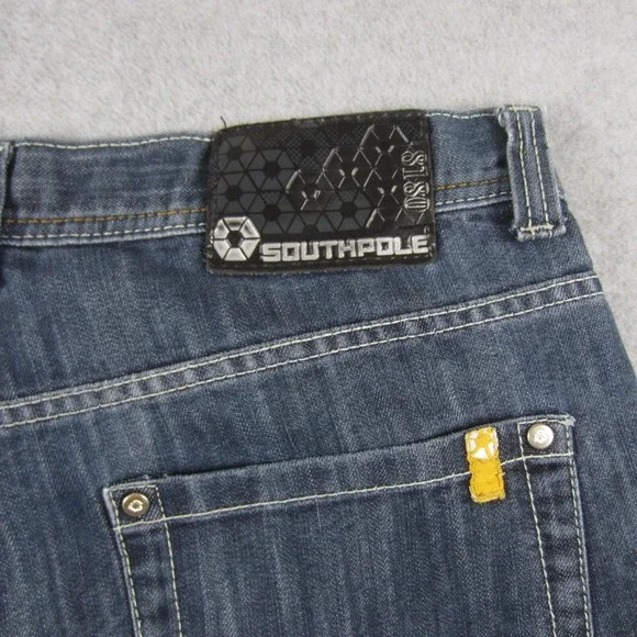 VINTAGE Southpole Jeans Mens 36 Blue Baggy Skater Hip Hop‎ Yellow Tab Y2K 90s